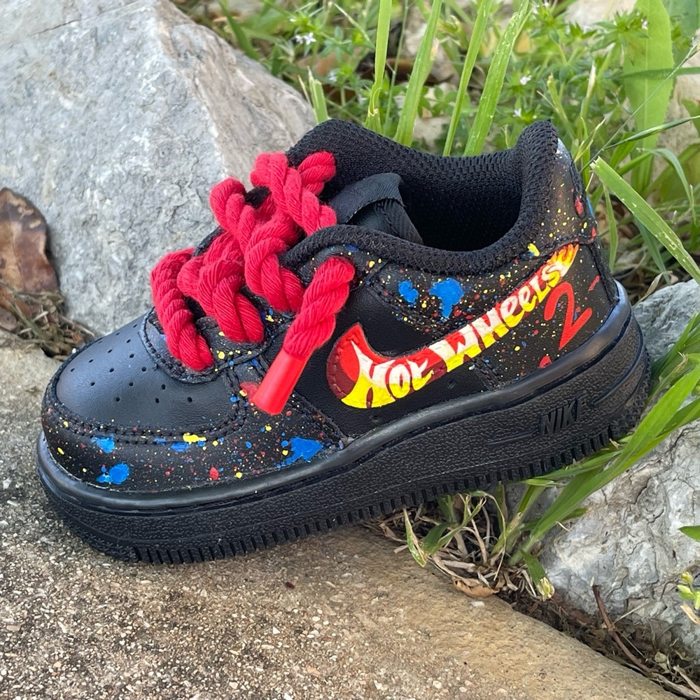Hot Wheels boy birthday outfit sneakers custom Nike boy shoes